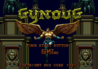 Gynoug title screen for Sega Mega Drive